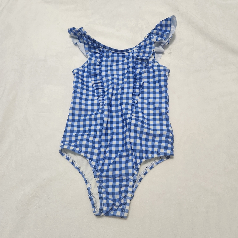 NWOT Baby Gap Ruffle Front One Piece Gingham Swimsuit